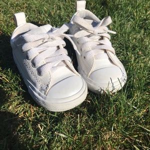 Toddler white leather Converse
